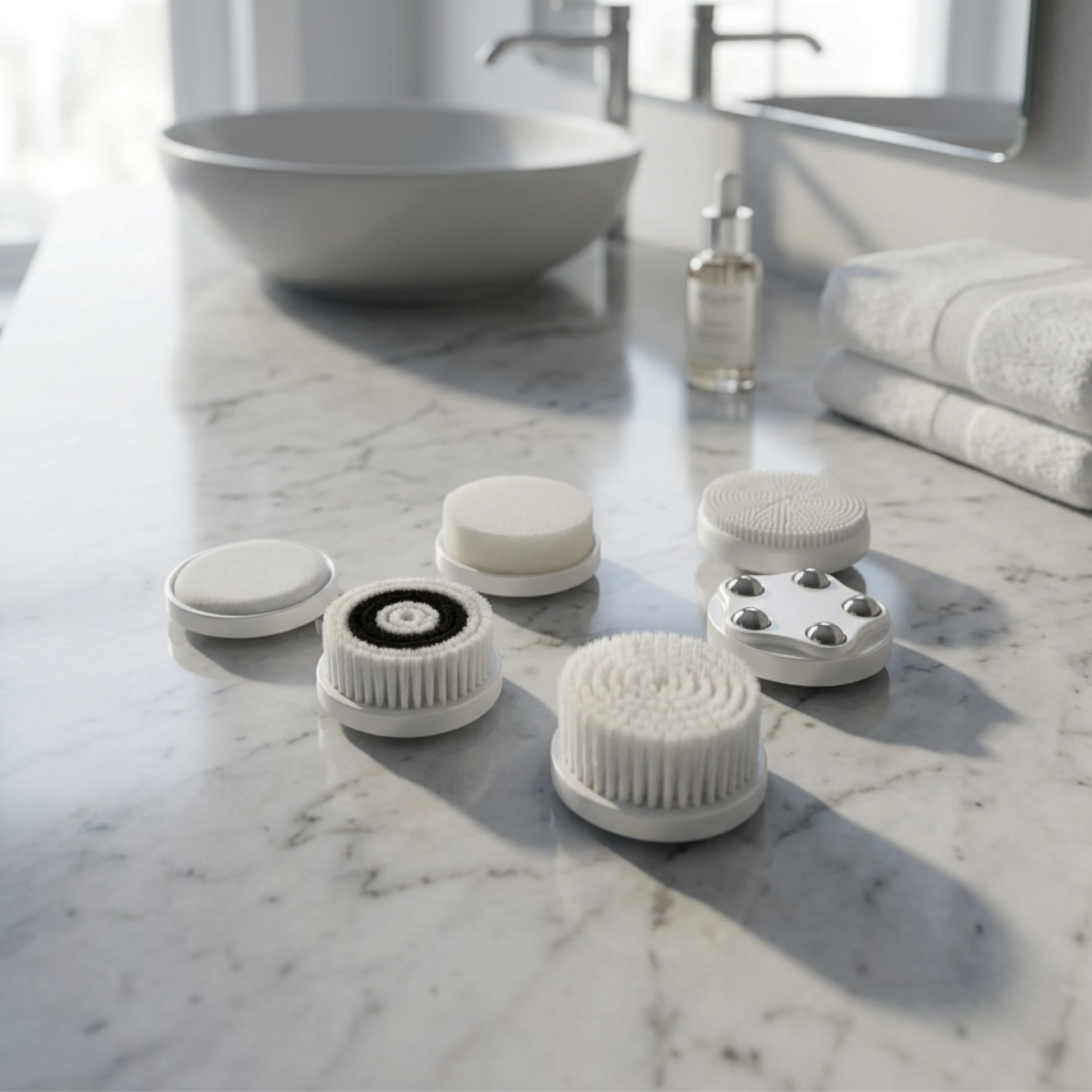 Arctisztító és masszírozó készülék 6 cserélhető fejjel