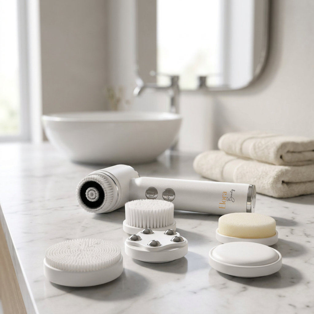 Arctisztító és masszírozó készülék 6 cserélhető fejjel